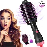 2019 New Upgrade One-Step Hair Dryer & Volumizer Hot Air Brush 3 in 1 Multi-functional Negative Iron Hair Straightener Curler