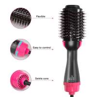 Amazon Top Selling Negative Ion Heated One Step Hair Dryer Volumizer Brush Hot Air Brush Hair Dryer With Comb